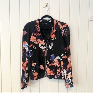 Apt. 9 Black Floral Bomber Jacket